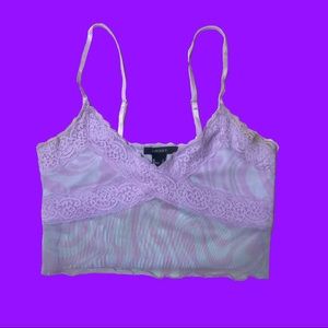 Forever21 blue and purple mesh cami top